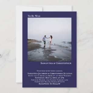 Moderne, minimalistische marineblauw Eenvoudig fot Kaart