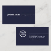 Moderne, minimalistische marineblauw op maat visitekaartje (Voorkant / Achterkant)
