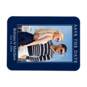 Moderne minimalistische marineblauw sparen de datu magneet (Horizontaal)