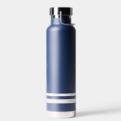 Moderne minimalistische marineblauw witte strepen waterfles (Links)