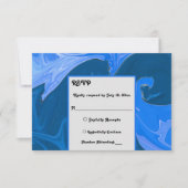 Moderne, minimalistische marineblauwe golven Abstr RSVP Kaartje (Voorkant)