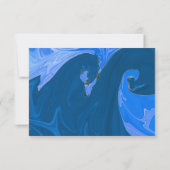 Moderne, minimalistische marineblauwe golven Abstr RSVP Kaartje (Achterkant)