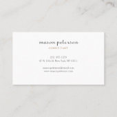 Moderne, minimalistische marineblauwgespeckeerde p visitekaartje (Achterkant)