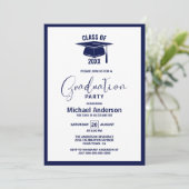 Moderne minimalistische marinier Blue Graduation P Kaart (Staand voorkant)