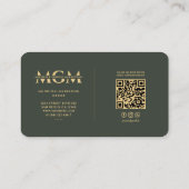 Moderne minimalistische marketing groen monogram Q Visitekaartje (Achterkant)