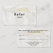 Moderne minimalistische marmer aanbevelingskaartje (Voorkant / Achterkant)