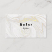 Moderne minimalistische marmer aanbevelingskaartje (Voorkant)