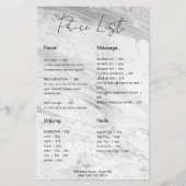 Moderne minimalistische marmer Business Price List Flyer (Voorkant)