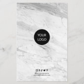 Moderne minimalistische marmer Business Price List Flyer (Achterkant)
