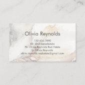 Moderne minimalistische marmeren textuur neutraal visitekaartje (Achterkant)