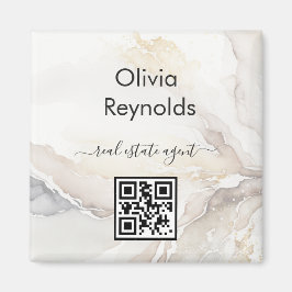 Moderne minimalistische marmeren textuur neutrale magneet