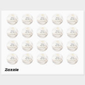 Moderne minimalistische marmeren textuur neutrale  ronde sticker (Vel)