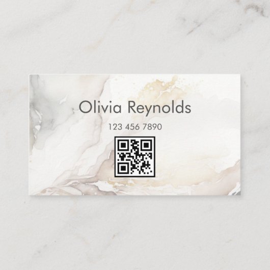 Moderne minimalistische marmeren textuur neutrale  visitekaartje (Achterkant)