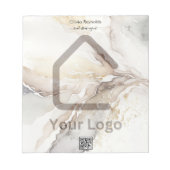 Moderne minimalistische marmeren textuur overlay n notitieblok (Voorkant)