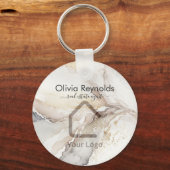 Moderne minimalistische marmeren textuur overlay n sleutelhanger (Voorkant)