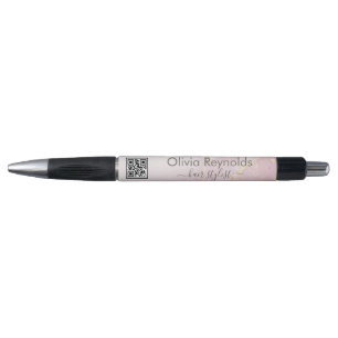 Moderne minimalistische marmeren textuur roze goud pen