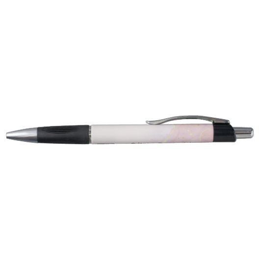 Moderne minimalistische marmeren textuur roze goud pen (Bovenkant)