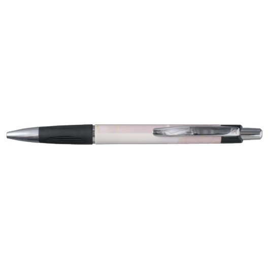 Moderne minimalistische marmeren textuur roze goud pen (Achterkant)