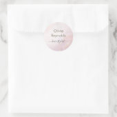 Moderne minimalistische marmeren textuur roze goud ronde sticker (Tas)