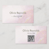 Moderne minimalistische marmeren textuur roze goud visitekaartje (Voorkant / Achterkant)