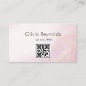Moderne minimalistische marmeren textuur roze goud visitekaartje (Achterkant)