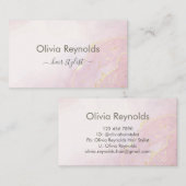 Moderne minimalistische marmeren textuur roze goud visitekaartje (Voorkant / Achterkant)