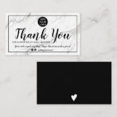 Moderne, minimalistische marmerkerkorde bedankt visitekaartje (Voorkant / Achterkant)