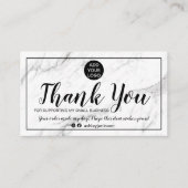 Moderne, minimalistische marmerkerkorde bedankt visitekaartje (Voorkant)