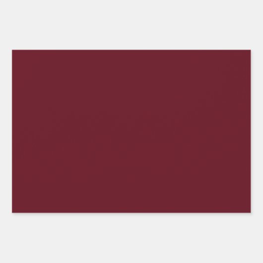 Moderne minimalistische maroon bordeaux effen kleu inpakpapier vel (Voorkant)