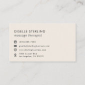 Moderne Minimalistische Massagetherapeut Roze Goud Visitekaartje (Achterkant)