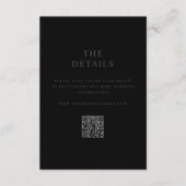 Moderne minimalistische mat zwart bruiloft informatiekaartje (Voorkant)