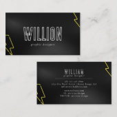 Moderne minimalistische mat zwart designer visitekaartje (Voorkant / Achterkant)