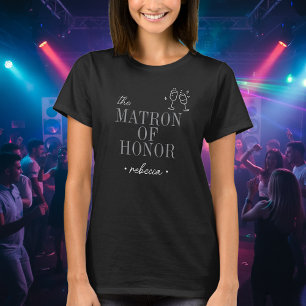 Moderne Minimalistische Matrone Eer Script Bachelo T-shirt