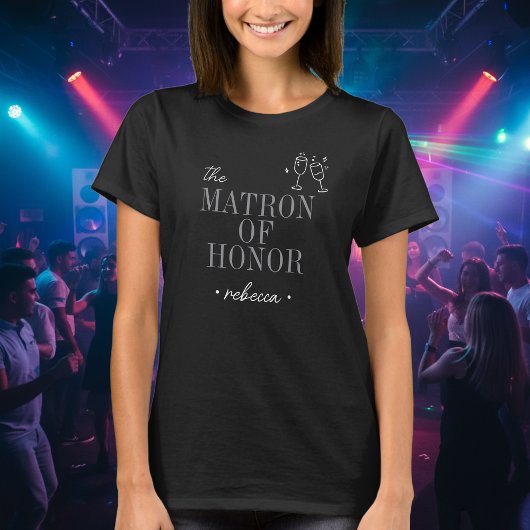 Moderne Minimalistische Matrone Eer Script Bachelo T-shirt