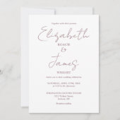 moderne minimalistische mauve elegante script brui kaart (Voorkant)