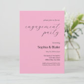 Moderne minimalistische Mauve Pink Engagement Part Kaart (Staand voorkant)