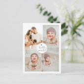 Moderne Minimalistische Meerdere Foto's Nieuwe Bab Briefkaart (Staand voorkant)