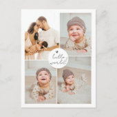 Moderne Minimalistische Meerdere Foto's Nieuwe Bab Briefkaart (Voorkant)