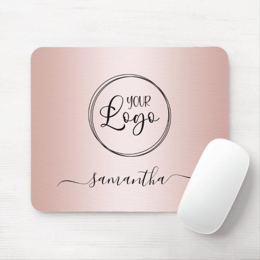Moderne Minimalistische Meisjesachtige Rose Gouden Muismat (Met muis)