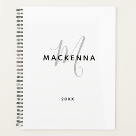 Moderne minimalistische meisjesmonogram Manuscript Planner