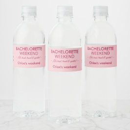 Moderne Minimalistische Meisjesuitje Weekend | Roz Waterfles Etiket