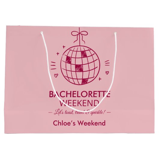 Moderne Minimalistische Meisjesuitstap | Roze  Groot Cadeauzakje (Achterkant)