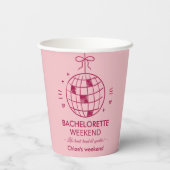 Moderne Minimalistische Meisjesuitstap | Roze Papieren Bekers (Achterkant)