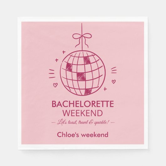 Moderne Minimalistische Meisjesuitstap | Roze  Servet (Voorkant)