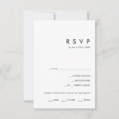 Moderne minimalistische menu keuze RSVP-kaart (Voorkant)