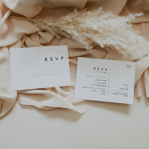 Moderne minimalistische menu keuze RSVP-kaart