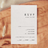 Moderne minimalistische menu keuze RSVP-kaart
