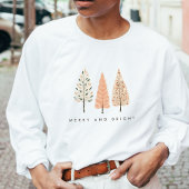 Moderne Minimalistische Merry And Bright Kerstboom Trui