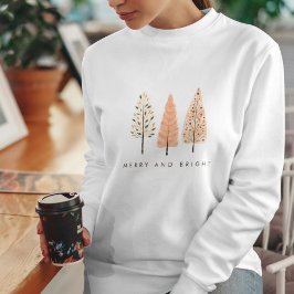 Moderne Minimalistische Merry And Bright Kerstboom Trui