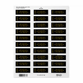 Moderne minimalistische Merry Black Retour Adres Etiket (Full Sheet)